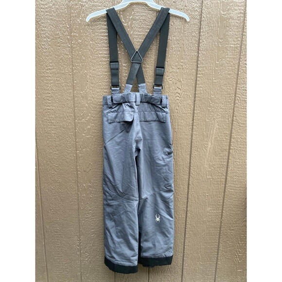 Spyder snow pant kids size 14 gray Winter Pants With Straps snow bib - Picture 2 of 4